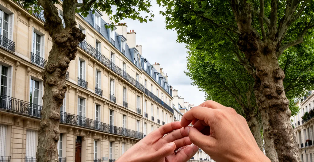 Rue résidentielle haut de gamme à Saint-Germain-en-Laye avec façades en pierre de taille